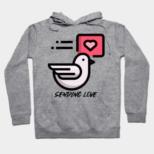 Love Bird Sending Love Romantic Red Hoodie